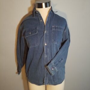 GAP LINED DENIM SHIRT M Plaid Flannel